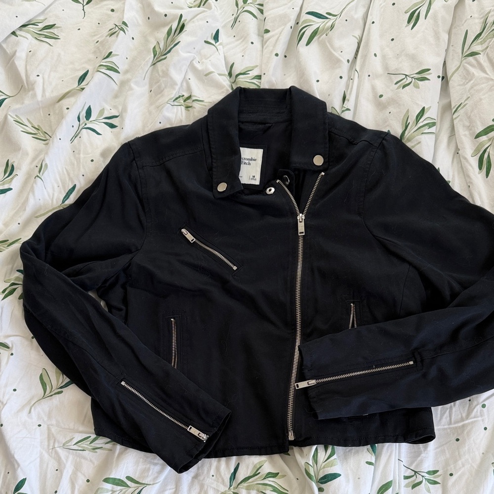 Abercrombie & Fitch Black Light Weight Moto Jacket